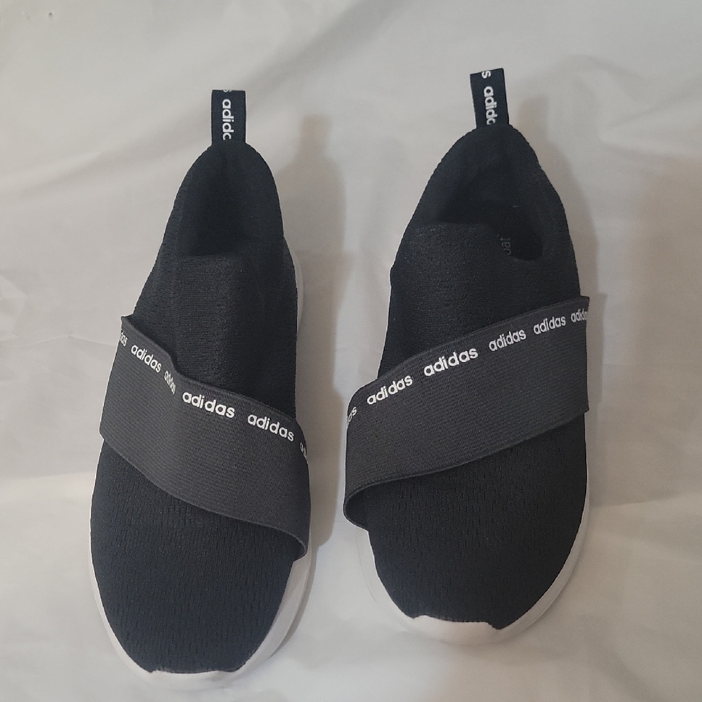 Adidas Black Slip-On Shoes with Branded Strap
